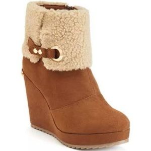 Juicy Couture Women's Buckle Wedge Ankle Boots
